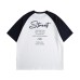 Minimalist letter printed raglan sleeve round neck T-shirt for men