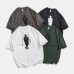 Character print round neck men's and women's short sleeves