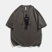 Character print round neck men's and women's short sleeves