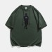 Character print round neck men's and women's short sleeves
