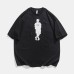 Character print round neck men's and women's short sleeves