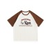 Cartoon printed raglan sleeves for men and women's short sleeves