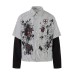 Print Stripe Fake Two-Piece Loose Long Sleeve Top for Men and Women Print Stripe Fake Two-Piece Loose Long Sleeve Top for Men and Women