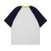 Retro Colorblock Raglan Sleeve Pure Cotton Short Sleeve T-Shirt Unisex Summer Couple Loose Casual Half Sleeve Top