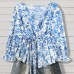 Long Sleeve Women's Top Printed V-Neck Shirt Belted Slimming Elegant Loose Blouse