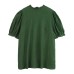 New Half-high Collar Women's Loose Fit Large Size Green Bubble Sleeve Top