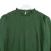New Half-high Collar Women's Loose Fit Large Size Green Bubble Sleeve Top