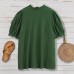 New Half-high Collar Women's Loose Fit Large Size Green Bubble Sleeve Top