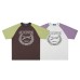 Retro Colorblock Dachshund Raglan Sleeve Short Sleeve T-Shirt Unisex Couple Loose Casual Top