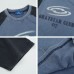 Retro Colorblock Washed Floral Design Pure Cotton Short Sleeve T-Shirt Men's  Couple Loose Casual Top