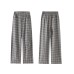 Color blocked plaid design for casual loose fitting men's and women's pants