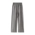 Color blocked plaid design for casual loose fitting men's and women's pants