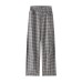 Color blocked plaid design for casual loose fitting men's and women's pants