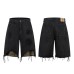 Retro Washed Patchwork Distressed Unique Design Denim  Men Summer Trendy Loose Wide Leg Pants
