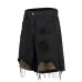 Retro Washed Patchwork Distressed Unique Design Denim  Men Summer Trendy Loose Wide Leg Pants