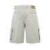 Retro Multi-Pocket Workwear Capri Pants Unisex Loose Wide-Leg Casual Shorts