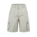 Retro Multi-Pocket Workwear Capri Pants Unisex Loose Wide-Leg Casual Shorts