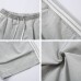 Street Style Elastic Waist Casual Straight-Leg Three-Quarter Pants Men's Pleated Wide-Leg Loose Cargo Shorts