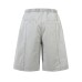 Street Style Elastic Waist Casual Straight-Leg Three-Quarter Pants Men's Pleated Wide-Leg Loose Cargo Shorts