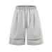 Street Style Elastic Waist Casual Straight-Leg Three-Quarter Pants Men's Pleated Wide-Leg Loose Cargo Shorts