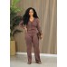 Fashion Solid Color Casual Knit Two-Piece Set Autumn and Winter Multi-Color Women's Suit