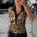 Cross-border New Summer Fitted Sequined Collared Sleeveless Top for Women