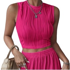 Sleeveless Round Neck Slim Women's Crop Top