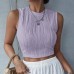 Sleeveless Round Neck Slim Women's Crop Top
