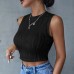 Sleeveless Round Neck Slim Women's Crop Top