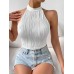Strapless Crop Top Slim Belly-Baring Fitted Short Top