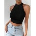 Strapless Crop Top Slim Belly-Baring Fitted Short Top
