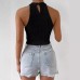 Strapless Crop Top Slim Belly-Baring Fitted Short Top