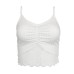 Lace Splicing Pleated Backless Short Halter Top for Women
