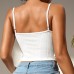 Lace Splicing Pleated Backless Short Halter Top for Women