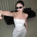 Strapless sleeveless slim fit top for women