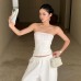 Strapless sleeveless slim fit top for women