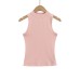 Elastic Fitted Sleeveless Mock Neck Top