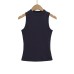 Elastic Fitted Sleeveless Mock Neck Top
