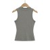 Elastic Fitted Sleeveless Mock Neck Top