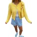 Simple Button Long Sleeve Knitted Women's Coat