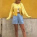 Simple Button Long Sleeve Knitted Women's Coat
