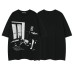 Retro Lonely Cat Print Round Neck Short Sleeve T-Shirt Unisex  Loose Casual Couple Half Sleeve Top