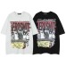 Retro Portrait Letter Print Short Sleeve T-Shirt Unisex Summer Loose Casual Cool Couple Half Sleeve Top