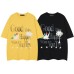 Retro Creative Hedgehog Applique Short Sleeve T-Shirt Unisex  Loose Casual Couple Half Sleeve Top