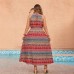 Real Photo  Dress Print New Large Size Women's Spring and Summer  Halter Sleeveless Dress