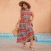 Real Photo  Dress Print New Large Size Women's Spring and Summer  Halter Sleeveless Dress