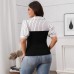 Style Women's Striped Splicing Top Summer Thin Short Sleeve Top