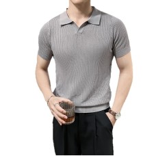 Casual slimming slim fit solid color versatile half sleeved top