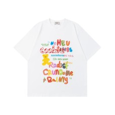 Cute Bear Colorful Letter Short Sleeve T-Shirt Men's Loose Casual Versatile Couple Top Cute Bear Colorful Letter Short Sleeve T-Shirt Men's Loose Casual Versatile Couple Top