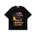 Cute Bear Colorful Letter Short Sleeve T-Shirt Men's Loose Casual Versatile Couple Top